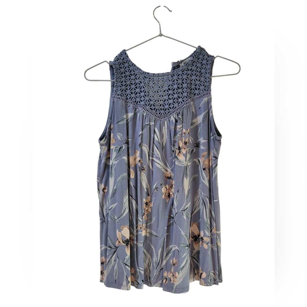 Reitmans Blue Floral Sleeveless Top
